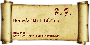 Horváth Flóra névjegykártya